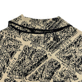 クリスチャン・ディオール Christian Dior Paris マップ柄ニットジャケット 324V53AM505 ベージュ ビスコース レディース テーラードジャケット