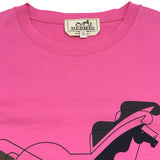 エルメス HERMES ホースプリントTシャツ ピンク コットン メンズ 半袖Ｔシャツ