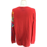 グッチ GUCCI ロゴプリント長袖Tシャツ 476330 レッド コットン メンズ 長袖Ｔシャツ
