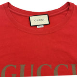グッチ GUCCI ロゴプリント長袖Tシャツ 476330 レッド コットン メンズ 長袖Ｔシャツ