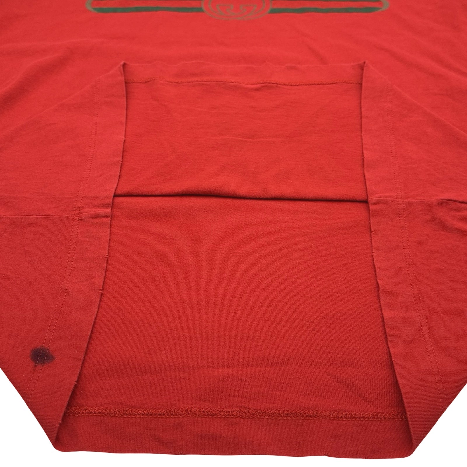 グッチ GUCCI ロゴプリント長袖Tシャツ 476330 レッド コットン メンズ