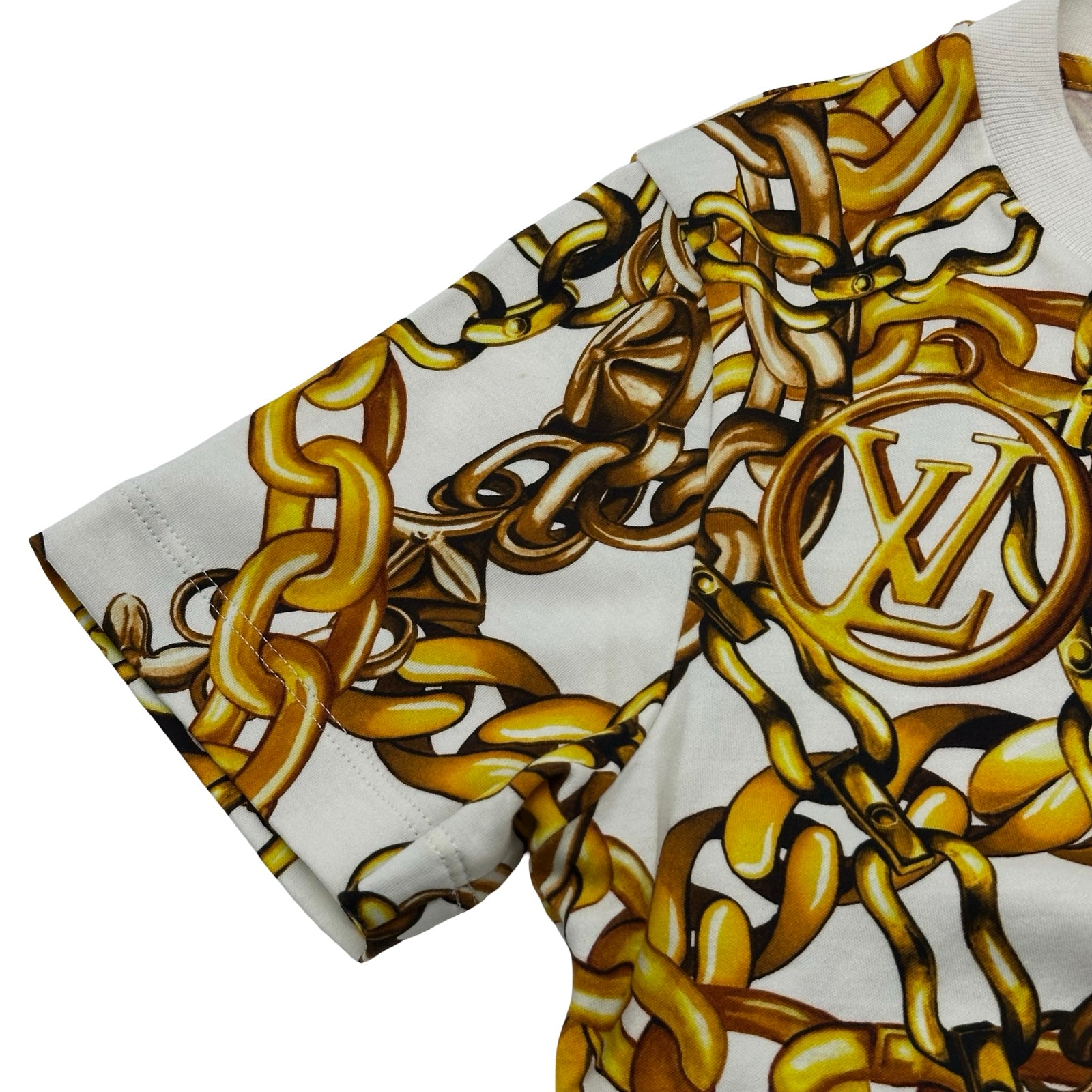 ルイ・ヴィトン LOUIS VUITTON 総柄プリントシャツ FOTS36 ホワイト コットン レディース 半袖Ｔシャツ ルイ・ヴィトン LOUIS VUITTON 総柄プリントシャツ FOTS36 ホワイト