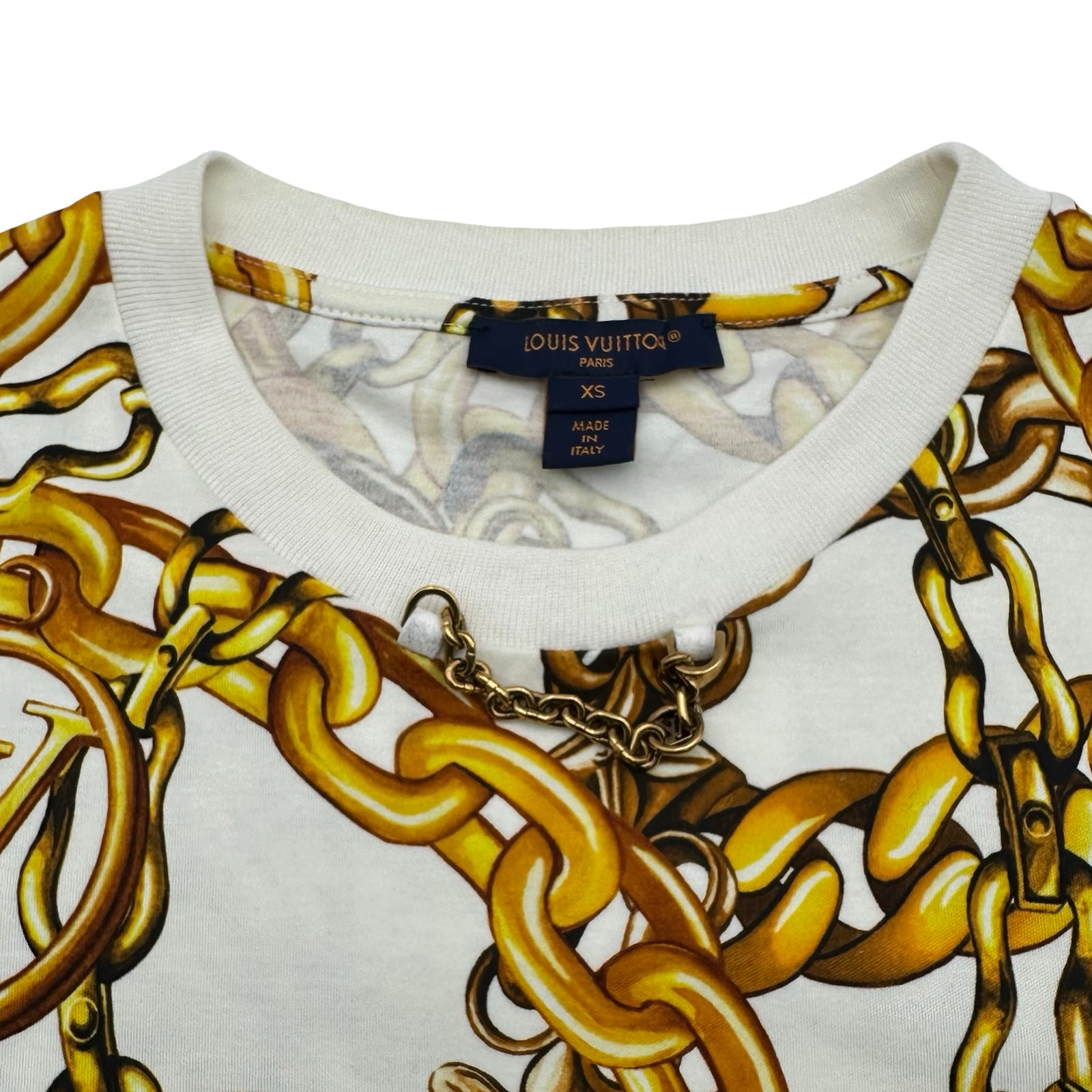 ルイ・ヴィトン LOUIS VUITTON 総柄プリントシャツ FOTS36 ホワイト コットン レディース 半袖Ｔシャツ ルイ・ヴィトン LOUIS VUITTON 総柄プリントシャツ FOTS36 ホワイト