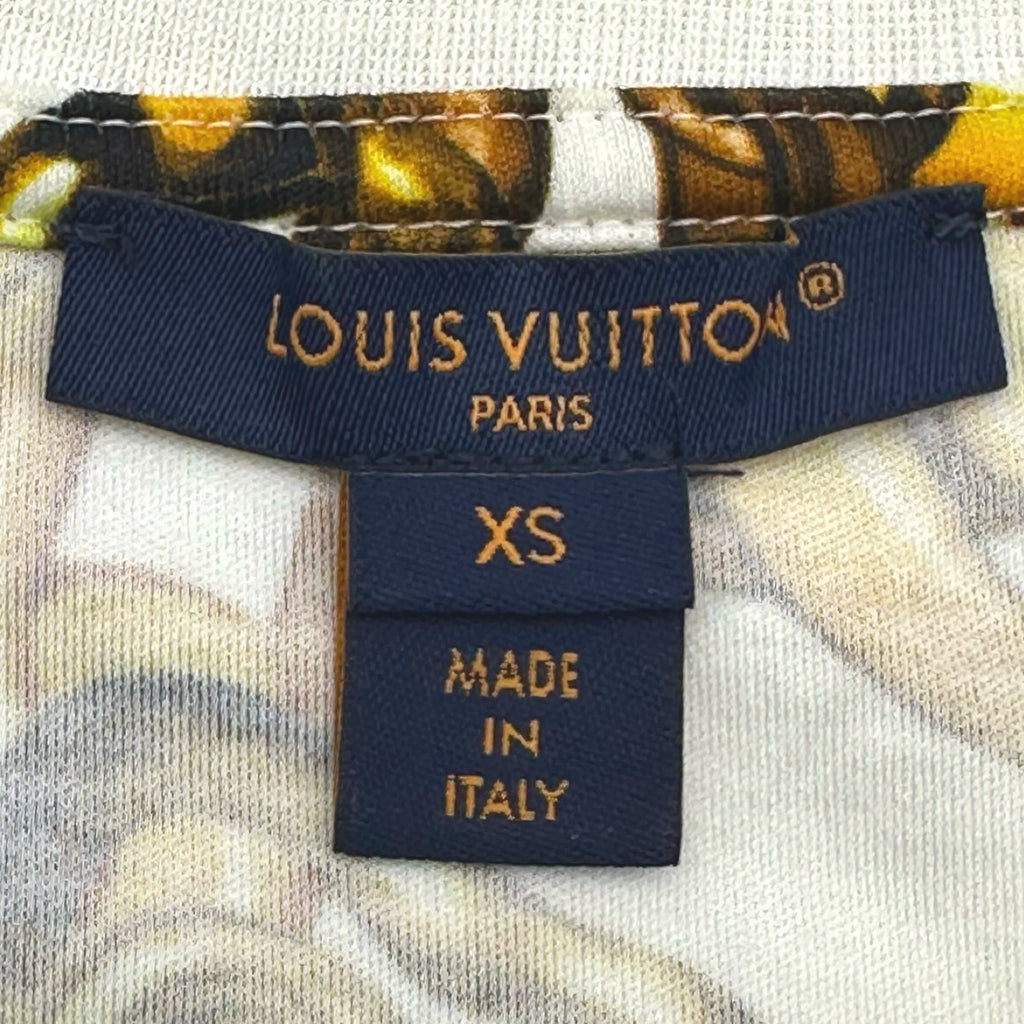 ルイ・ヴィトン LOUIS VUITTON 総柄プリントシャツ FOTS36 ホワイト コットン レディース 半袖Ｔシャツ ルイ・ヴィトン LOUIS VUITTON 総柄プリントシャツ FOTS36 ホワイト