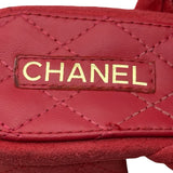 シャネル CHANEL チェーン装飾サンダル ピンク スウェード レディース サンダル
