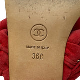 シャネル CHANEL チェーン装飾サンダル ピンク スウェード レディース サンダル