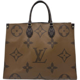 ルイ・ヴィトン LOUIS VUITTON オンザゴーGM M45320 ブラウン ジャイアント・リバース レディース ハンドバッグ