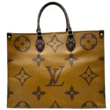 ルイ・ヴィトン LOUIS VUITTON オンザゴーGM M44576 ブラウン ジャイアント・リバース レディース トートバッグ