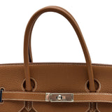 エルメス HERMES バーキン40 □N刻 ゴールド シルバー金具 トゴ ユニセックス ハンドバッグ