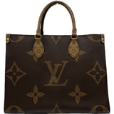 ルイ・ヴィトン LOUIS VUITTON オンザゴーMM M45321 ブラウン ジャイアント・リバース レディース ハンドバッグ