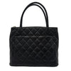 シャネル CHANEL 復刻トート ブラック/シルバー金具 キャビアスキン レディース ショルダーバッグ