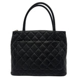 シャネル CHANEL 復刻トート ブラック/シルバー金具 キャビアスキン レディース ショルダーバッグ