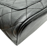 シャネル CHANEL 復刻トート ブラック/シルバー金具 キャビアスキン レディース ショルダーバッグ