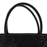 シャネル CHANEL 復刻トート ブラック/シルバー金具 キャビアスキン レディース ショルダーバッグ