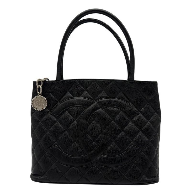 CHANEL シャネル 復刻  キャビアスキン バッグ シャネル CHANEL 復刻トート ブラック/シルバー金具 キャビアスキン