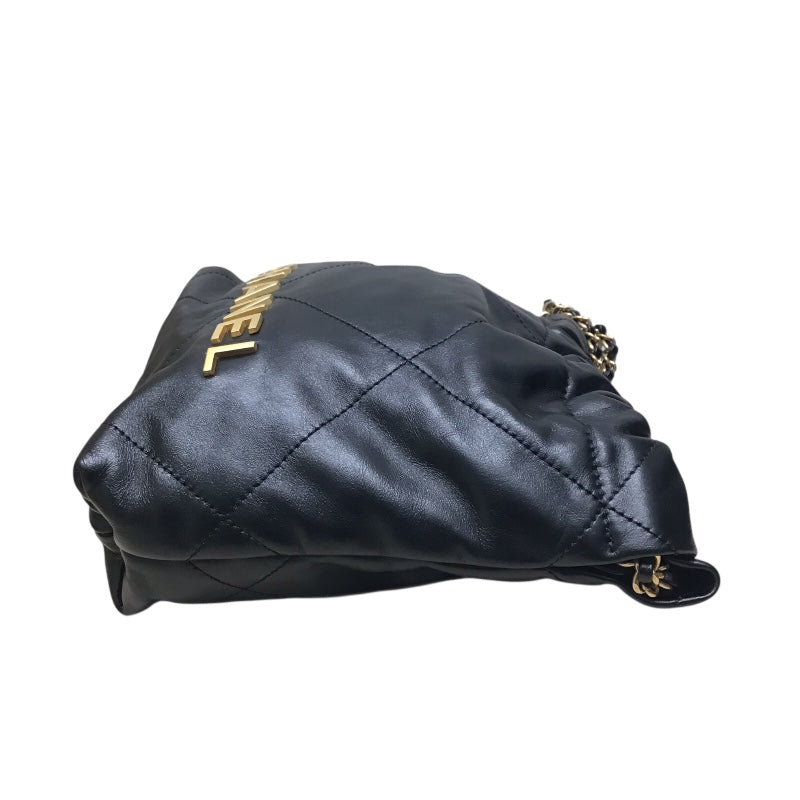 シャネル CHANEL CHANEL22 ミニバッグ AS3980 ブラック/ゴールド金具 シャイニーカーフ レディース ショルダーバッグ シャネル CHANEL CHANEL22 ミニバッグ AS3980 ブラック ゴールド金具