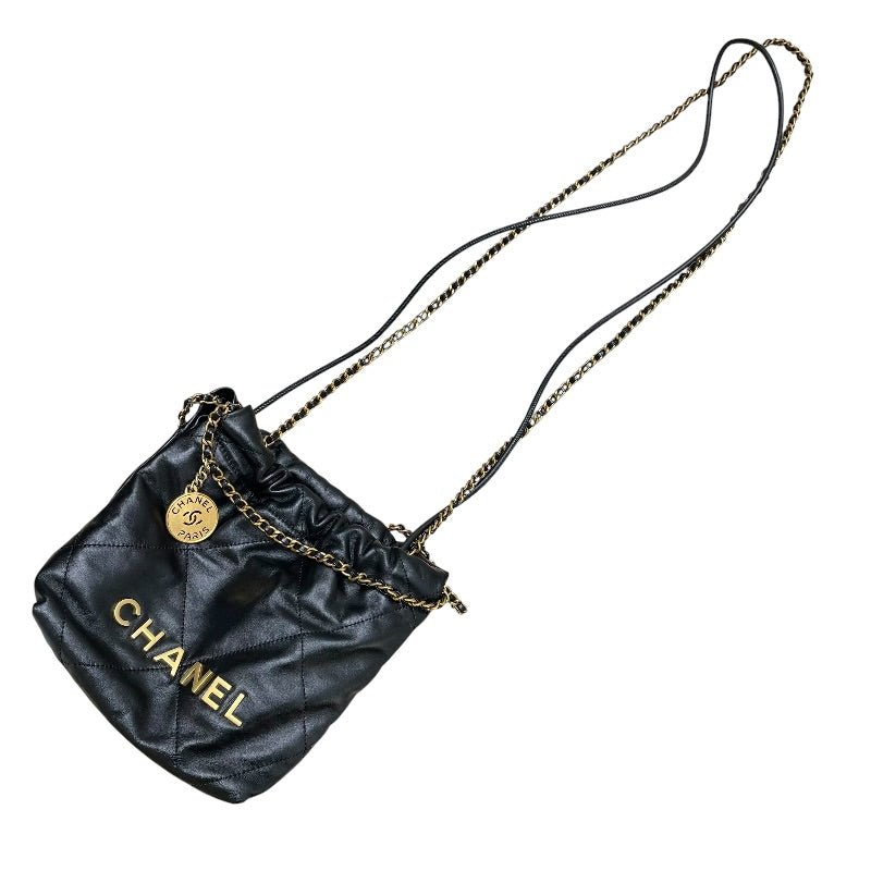 シャネル CHANEL CHANEL22 ミニバッグ AS3980 ブラック ゴールド金具 シャイニーカーフ レディース ショルダーバッグ シャネル CHANEL CHANEL22 ミニバッグ AS3980 ブラック ゴールド金具