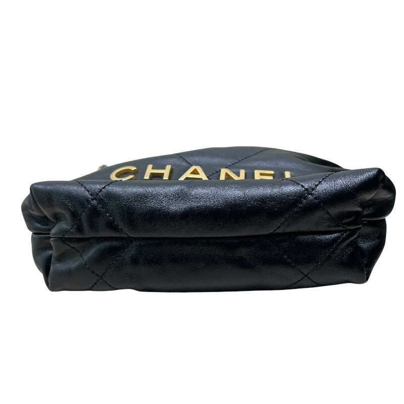 シャネル CHANEL CHANEL22 ミニバッグ AS3980 ブラック ゴールド金具