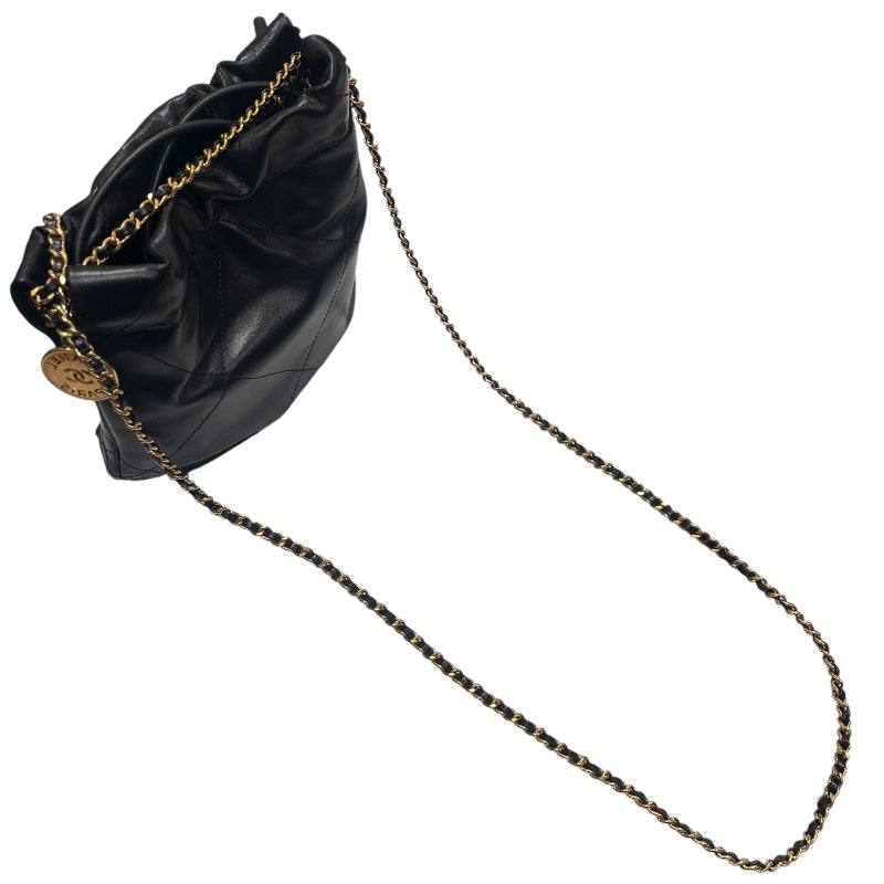 シャネル CHANEL CHANEL22 ミニバッグ AS3980 ブラック ゴールド金具 シャイニーカーフ レディース ショルダーバッグ シャネル CHANEL CHANEL22 ミニバッグ AS3980 ブラック ゴールド金具
