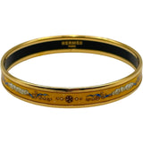 エルメス HERMES エマイユPM イエロー/ゴールド 七宝焼 メタル バングル ブレスレット アクセサリー レディース