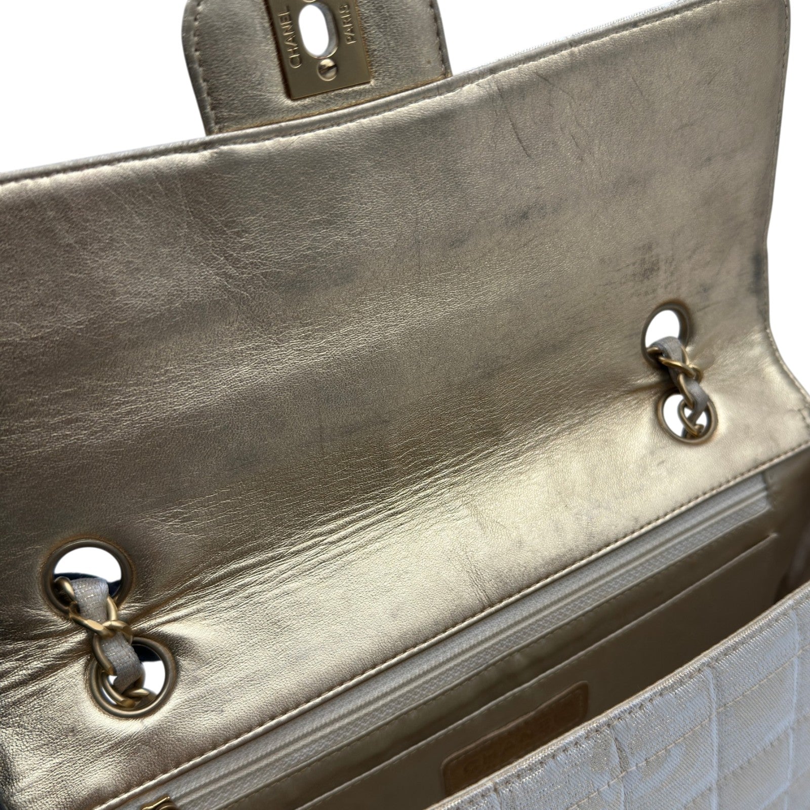 シャネル CHANEL ニュートラベルライン チェーンバッグ A15285 ベージュ/ゴールド金具 ナイロンジャガード レディース ショルダーバッグ シャネル CHANEL ニュートラベルライン チェーンバッグ A15285