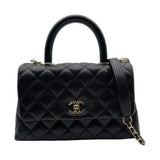 シャネル CHANEL ココハンドル XS A92990 ブラック ゴールド金具 キャビアスキン レディース ハンドバッグ