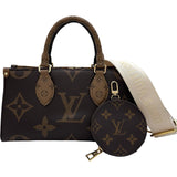 ルイ・ヴィトン LOUIS VUITTON オンザゴー EW M46653 ブラウン モノグラム・リバース レディース ショルダーバッグ