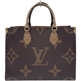 ルイ・ヴィトン LOUIS VUITTON オンザゴー MM M45321 ブラウン ジャイアント・リバース レディース ハンドバッグ