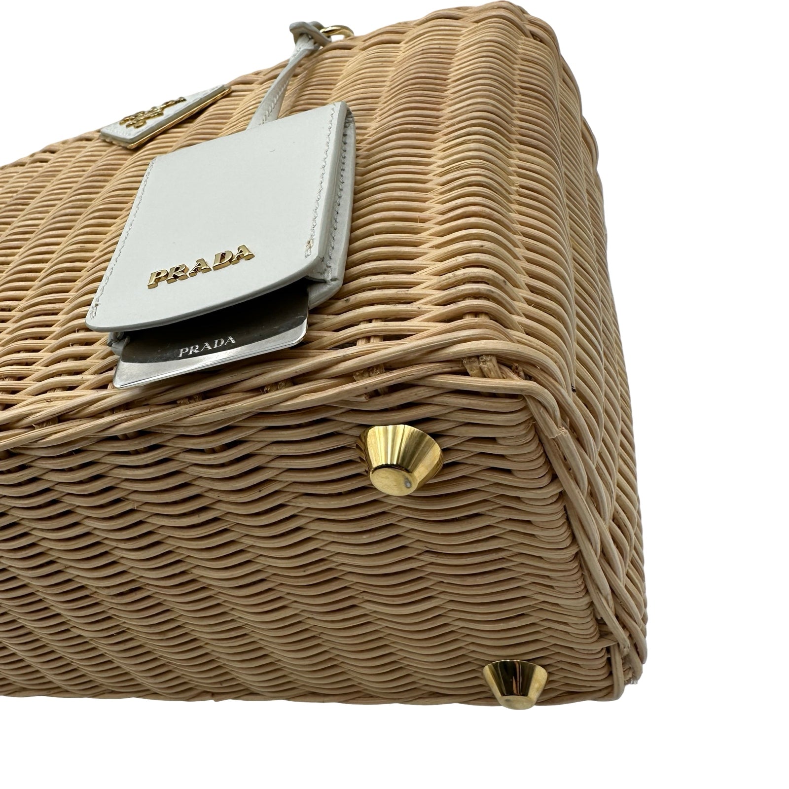 プラダ PRADA カナパウィッカーハンドバッグ 1BG835 かごバッグ