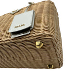 プラダ PRADA カナパウィッカーハンドバッグ 1BG835 かごバッグ ナチュラル/ホワイト ラタン レディース ハンドバッグ