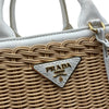 プラダ PRADA カナパウィッカーハンドバッグ 1BG835 かごバッグ ナチュラル/ホワイト ラタン レディース ハンドバッグ