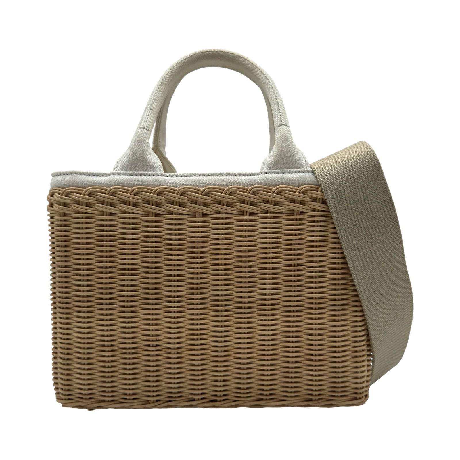 プラダ PRADA カナパウィッカーハンドバッグ 1BG835 かごバッグ