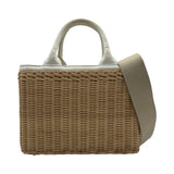 プラダ PRADA カナパウィッカーハンドバッグ 1BG835 かごバッグ ナチュラル/ホワイト ラタン レディース ハンドバッグ