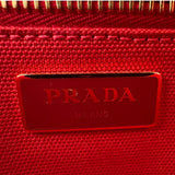 プラダ PRADA カナパウィッカー ハンドバッグ ナチュラル/レッド ラタン/キャンバス レディース ハンドバッグ