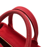 プラダ PRADA カナパウィッカー ハンドバッグ ナチュラル/レッド ラタン/キャンバス レディース ハンドバッグ