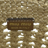 ミュウミュウ miu miu ウーブンファブリックミニ バッグ 5ND016 ナチュラル ストロー レディース ハンドバッグ