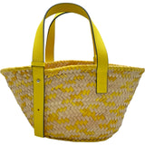 ロエベ LOEWE バスケットバッグ スモール 327.02.S93 ナチュラル/イエロー ヤシの葉 レディース ハンドバッグ