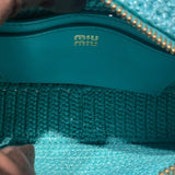ミュウミュウ miu miu アルカディ スモール グリーン ラフィア レディース ショルダーバッグ