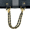 シャネル CHANEL ココマークチェーントート 10番台 ネイビー ゴールド金具 ラフィア レディース トートバッグ