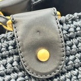 シャネル CHANEL ココマークチェーントート 10番台 ネイビー ゴールド金具 ラフィア レディース トートバッグ