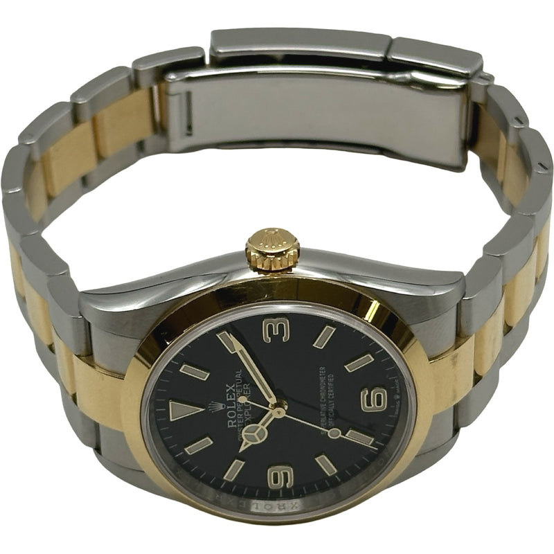 ロレックス 腕時計新品同様  124273 メンズ ロレックス ROLEX エクスプローラー36 124273 ブラック ゴールド