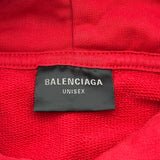 バレンシアガ BALENCIAGA GERMANYロゴルーズスウェットパーカー 761458 レッド コットン メンズ パーカー