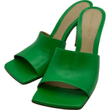 ボッテガ・ヴェネタ BOTTEGA VENETA レザーヒールサンダル グリーン レザー レディース サンダル