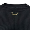 ルイ・ヴィトン LOUIS VUITTON チェーン装飾カシミヤ混リブニットセーター FPKL81 ブラック ウール レディース セーター