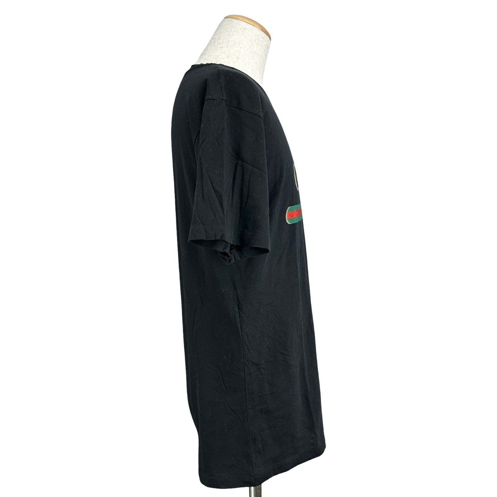 GUCCI ブラック GGロゴ Tシャツ 半袖 グッチ GUCCI ロゴプリント半袖Tシャツ 457095 ブラック コットン