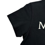 モンクレール MONCLER ロゴ刺繍半袖シャツ ブラック コットン レディース 半袖シャツ