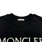 モンクレール MONCLER ロゴ刺繍半袖シャツ ブラック コットン レディース 半袖シャツ