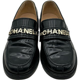 シャネル CHANEL ココマークプレートパテントローファー G37430 ブラック パテント レディース ローファー