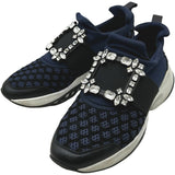 ロジェ ヴィヴィエ ROGER VIVIER ヴィヴィラン ビジューローカットスニーカー ネイビー レディース スニーカー