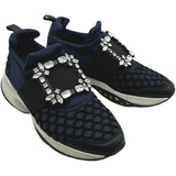 ロジェ ヴィヴィエ ROGER VIVIER ヴィヴィラン ビジューローカットスニーカー ネイビー レディース スニーカー